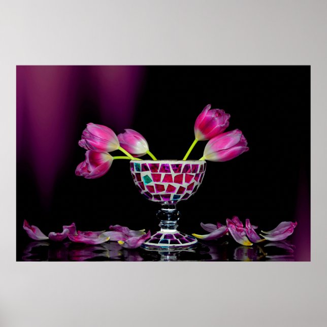 Poster Tulpenzauber em Rosa (Frente)