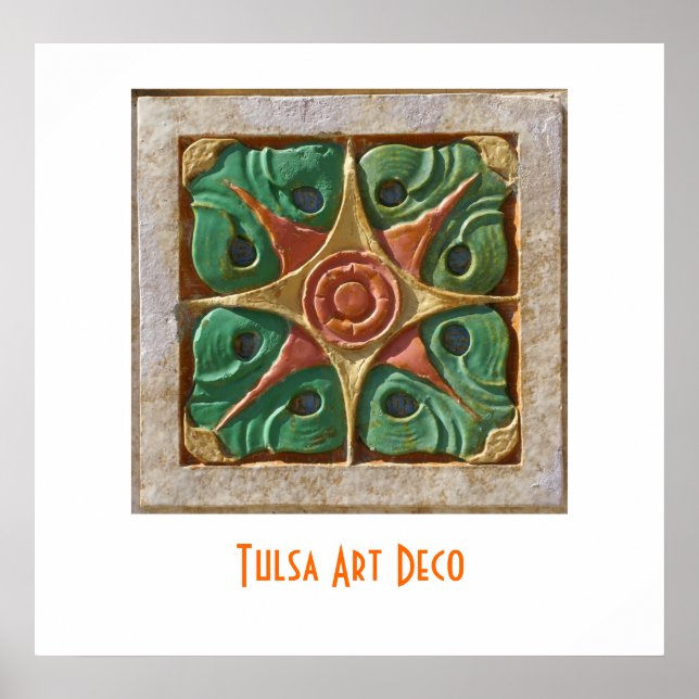 Pôster Tulsa Art Deco azulejo (Frente)
