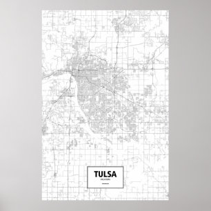 Poster Tulsa, Oklahoma (preto no branco)