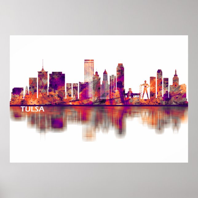 Poster Tulsa Oklahoma Skyline (Frente)