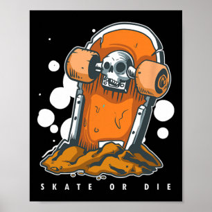 Poster Tumba Sepultura Caveira Skate Morto Skate Morrer S