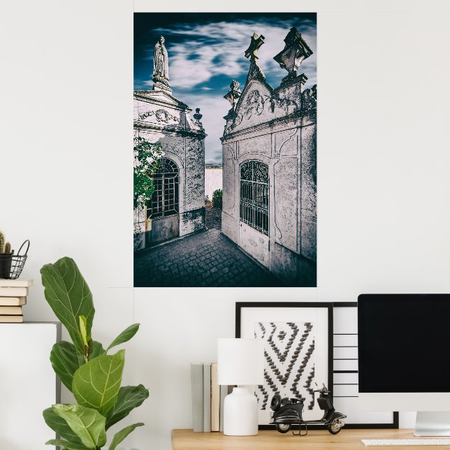 Poster Tumbas num cemitério católico em Crato, Portalegre (Escritório em casa)