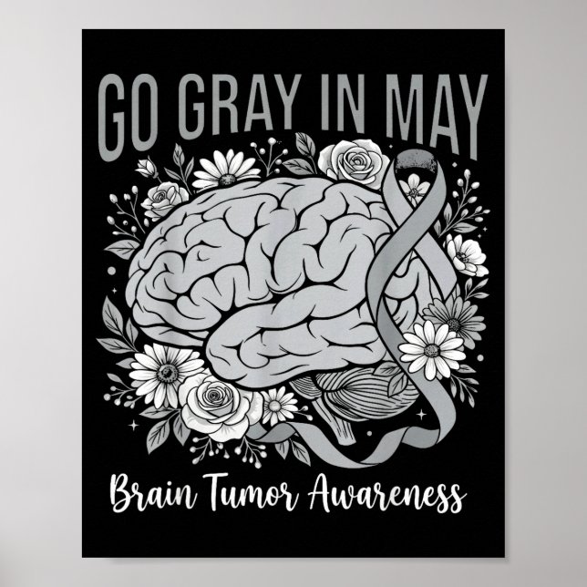 Poster Tumor cerebral conscientização use cinza em maio f (Frente)