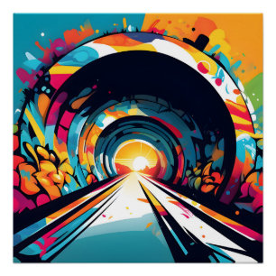 Pôster Túnel com arte de Grafite