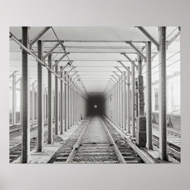 Pôster Túnel de Metrô, 1904. Foto Antiga (Frente)