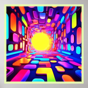 Poster Túnel de Neon: Viagem Psicodélica