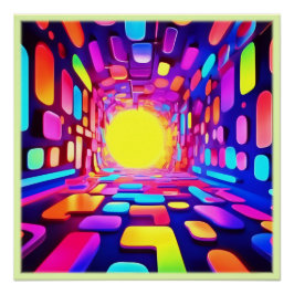 Pôster Túnel de Neon: Viagem Psicodélica
