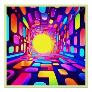Pôster Túnel de Neon: Viagem Psicodélica
