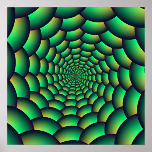 Pôster Túnel espiral de Bola Verde