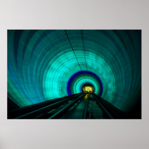 Poster Túnel ferroviário azul, Singapura