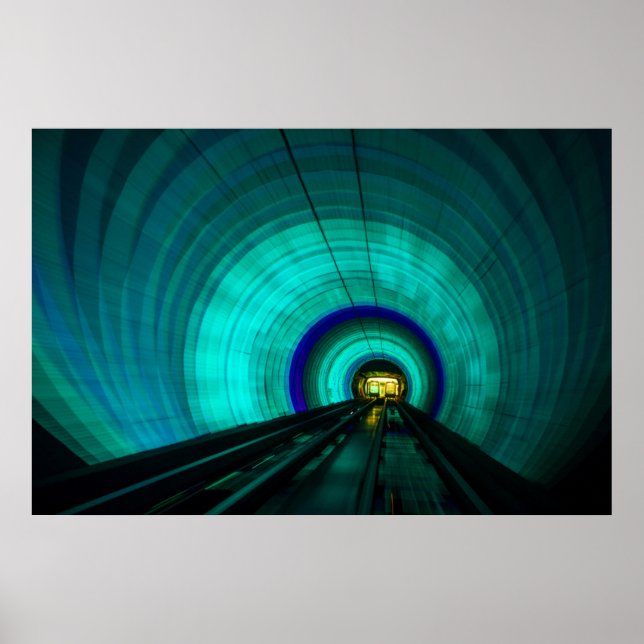 Poster Túnel ferroviário azul, Singapura (Frente)
