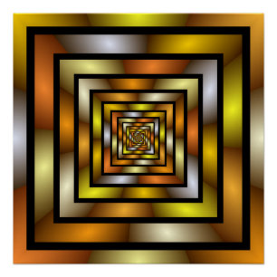 Pôster Túnel Luminoso - Gráfico Fratural Trippy