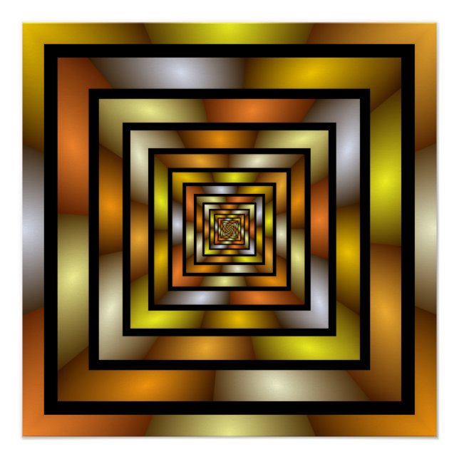 Pôster Túnel Luminoso - Gráfico Fratural Trippy (Frente)