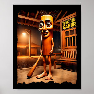 Poster Tung-tung-sahur Italian-brainrot Engraçado Homens