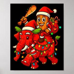 Poster Tung Tung Sahur Montando Elefante Natal Italiano 
