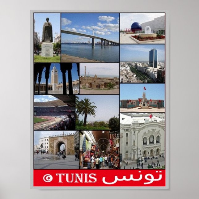 Poster Tunisi - Mosaico - Tunísia - (Frente)