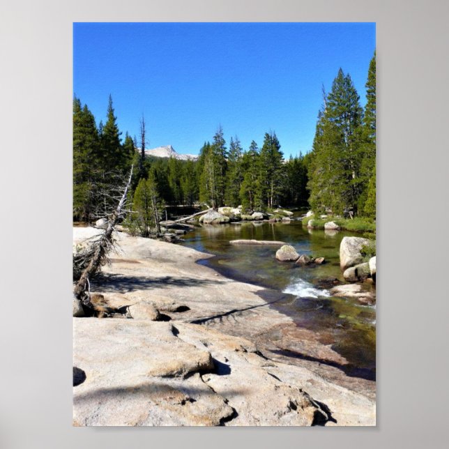 Poster Tuolumne River with Cathedral Peak, Yosemite, CA (Frente)