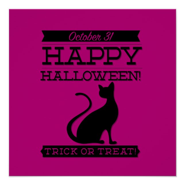 Pôster Tupografia retro Halloween (Frente)