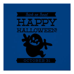 Pôster Tupografia retro Halloween