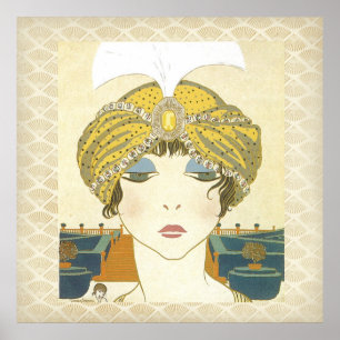 Poster Turbaned da forma dos 1900s de Poiret