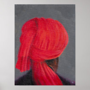 Poster Turbante vermelho no cinza 2014