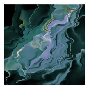 Pôster Turbulência Azul - Arte Abstrato