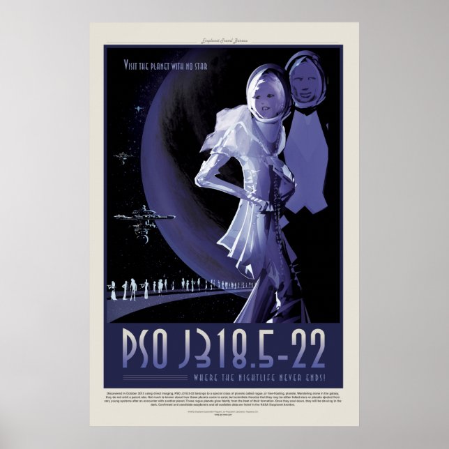 Poster Turismo espacial de anúncio de férias no Planeta d (Frente)