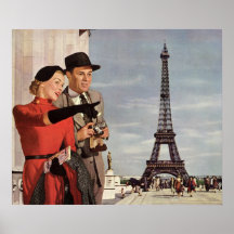 Turistas Antigos Viajaram na Torre Eiffel de Paris