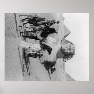 Pôster Turistas de Egipto que viajam o Nile, Sphix