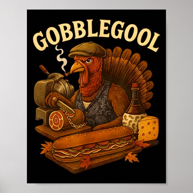 Poster Turkey Gabagool Gobbol Funny Italian Food  (Frente)