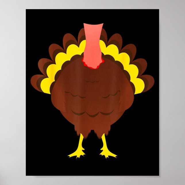 Poster Turkey Shirt Adult Kids Men Women Turkey Costume  (Frente)