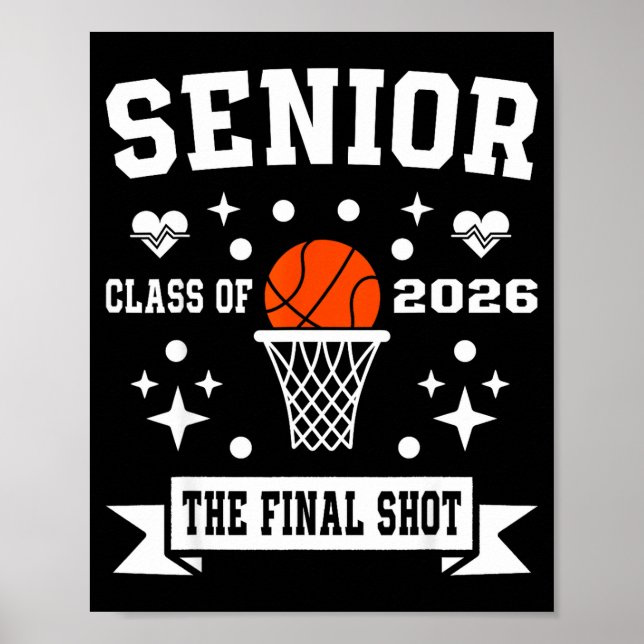 Poster Turma de basquete sênior de 2026 tripulação de bas (Frente)