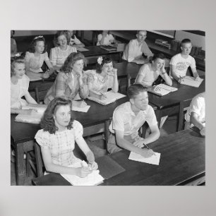 Pôster Turma do Ensino Médio, 1943. Foto Antiga