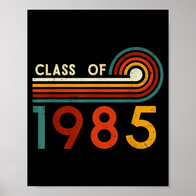 Poster Turma retrô vintage de 1985 reencontro 40º (Frente)
