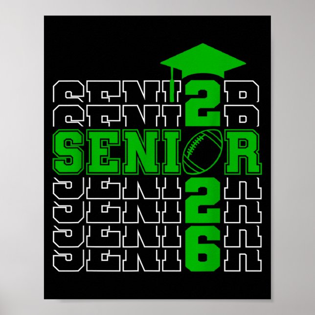Poster Turma sênior de formatura 2026 verde (Frente)