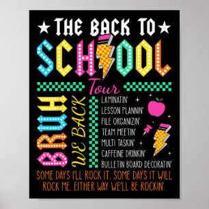 Poster Turnê Divertida Retro de Volta às Aulas Professor