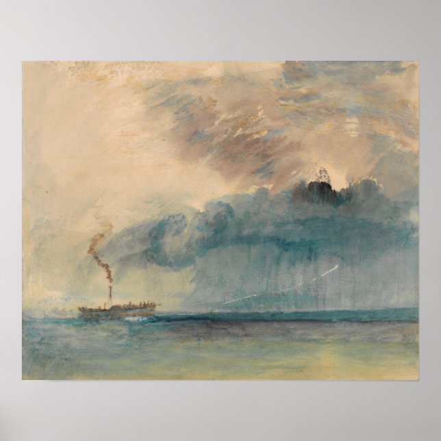 Poster Turner - Barco a Vapor em Tempestade (Frente)