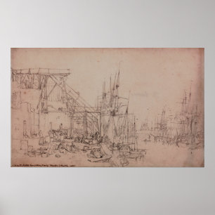 Poster Turner - Furacões Barcos de Carvão Carregando Es