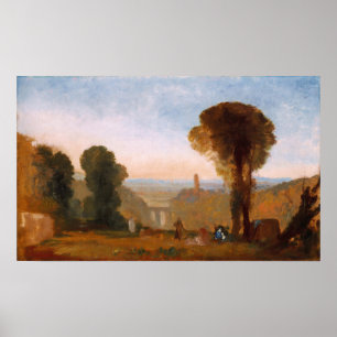 Poster Turner - Paisagem Italiana com Ponte e Torre