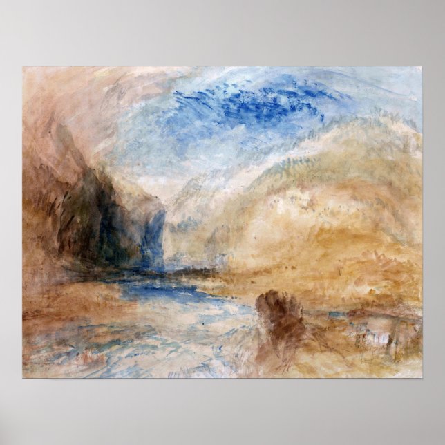 Poster Turner - Paisagem Montanhosa Com Lago (Frente)