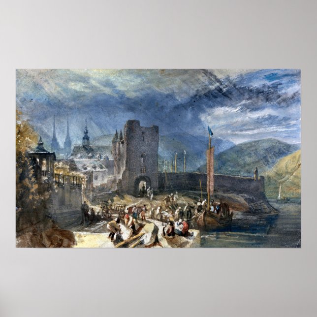 Poster Turner - Vista de Boppart com Figuras Em (Frente)