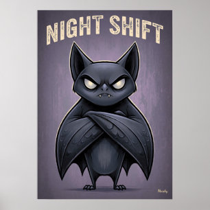 Poster Turno da Noite – Personagem de Desenho Animado de