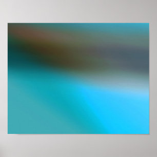 Poster Turquesa abstrato moderno de Brown azul e de
