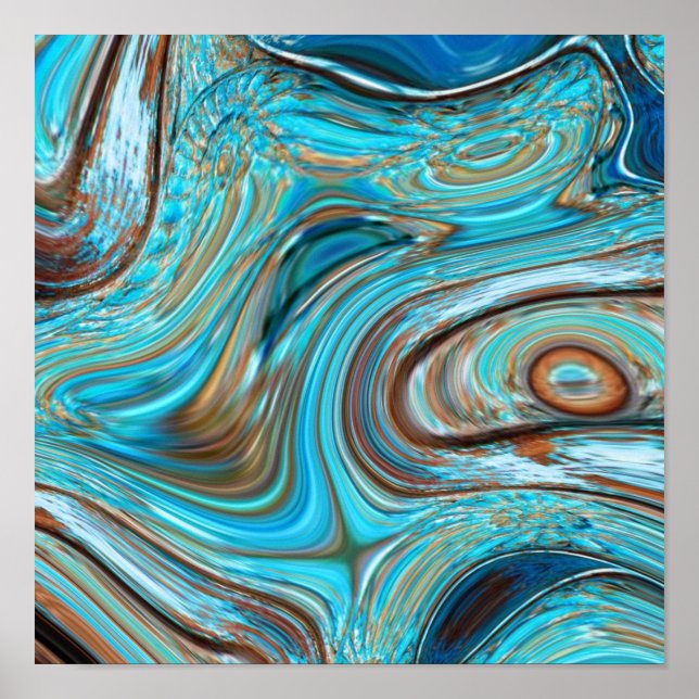 Poster turquesa azul-de-fazenda Turquesas de madeira (Frente)