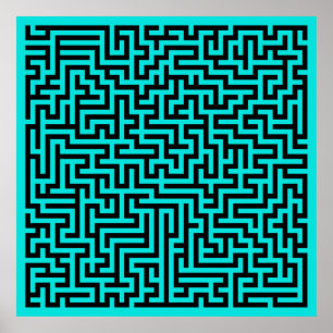 Poster Turquesa Black Mazle Lines