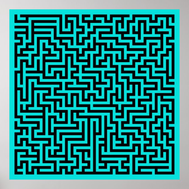 Poster Turquesa Black Mazle Lines (Frente)