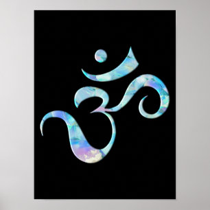 Poster Turquesa Marmorizada Om
