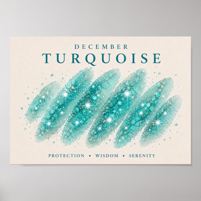 Poster Turquesa Pedra de Nascimento Dezembro A4 (Frente)