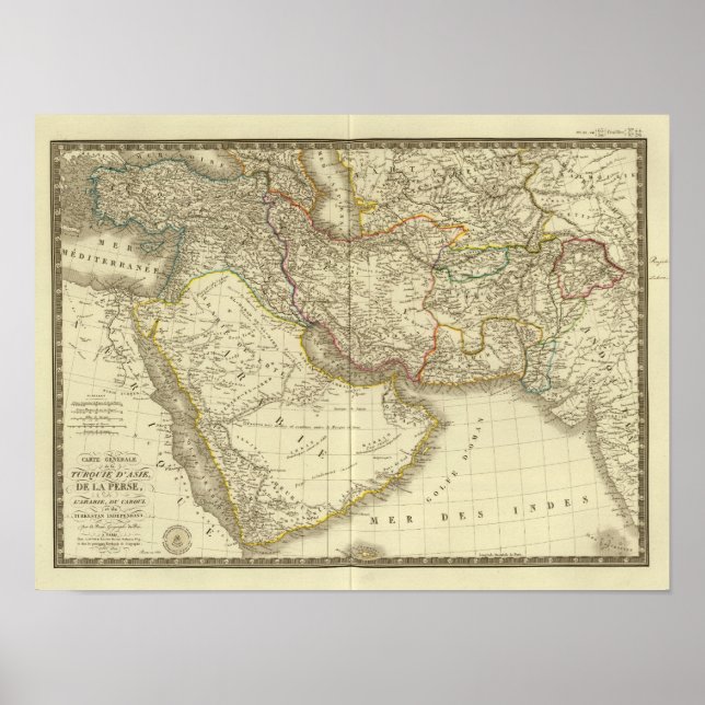 Pôster Turquia asiática, Pérsia, Arábia, Cabul (Frente)
