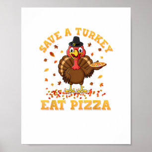 Poster TURQUIA COME PIZZA Camisa Adulto Vegan Crianças En
